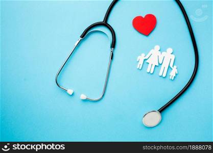 medical stethoscope with paper cut family . Resolution and high quality beautiful photo. medical stethoscope with paper cut family . High quality and resolution beautiful photo concept