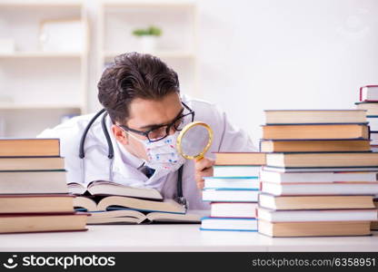 Medical student preparing for university exams