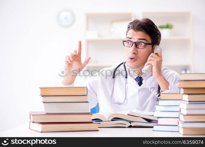 Medical student preparing for university exams