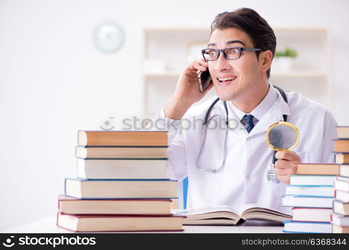 Medical student preparing for university exams