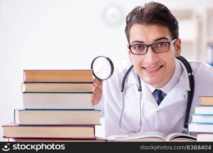 Medical student preparing for university exams