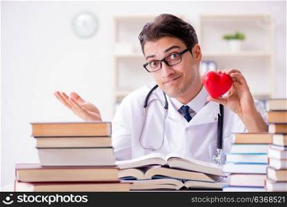 Medical student preparing for university exams