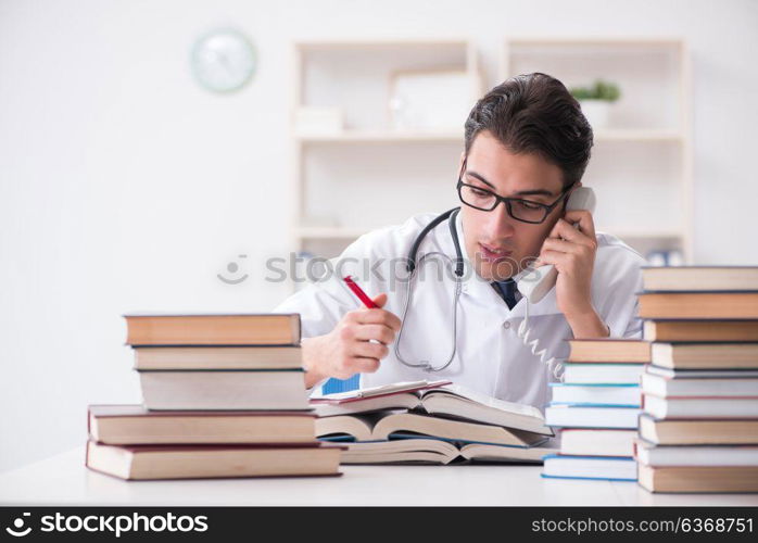 Medical student preparing for university exams