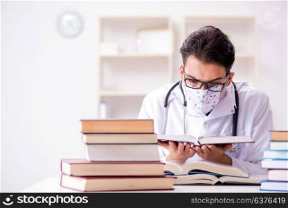 Medical student preparing for university exams