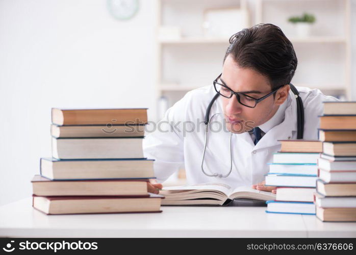 Medical student preparing for university exams