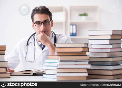 Medical student preparing for university exams