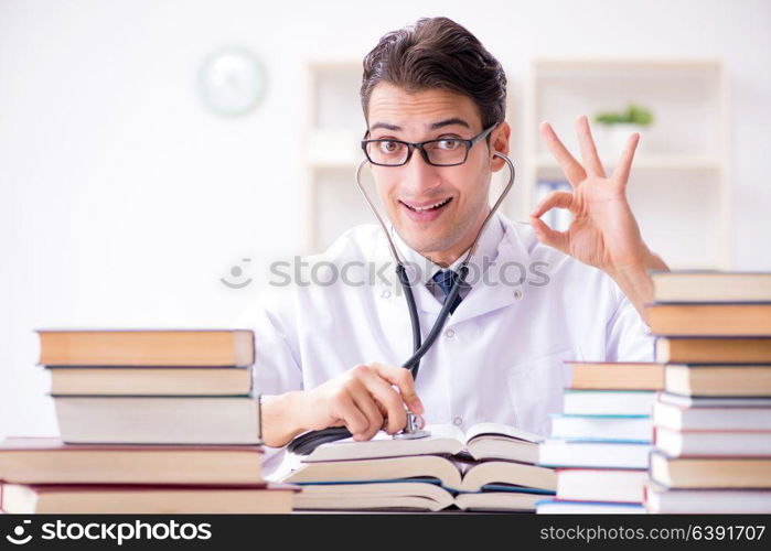 Medical student preparing for university exams