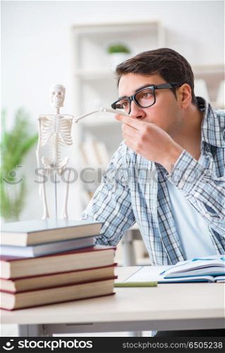 Medical student sitting at the lecture in university