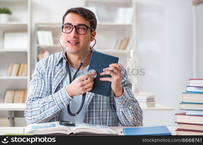 Medical student sitting at the lecture in university