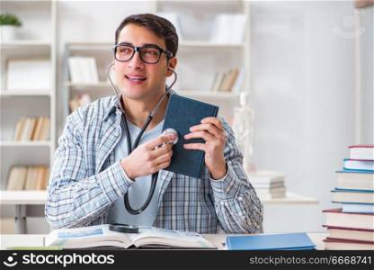 Medical student sitting at the lecture in university
