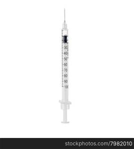 Medical syringe isolated