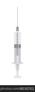 Medical syringe isolated on white background
