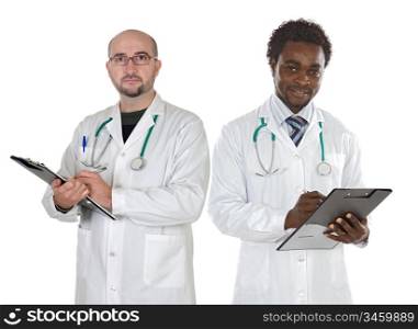 Medical team isolated on white background