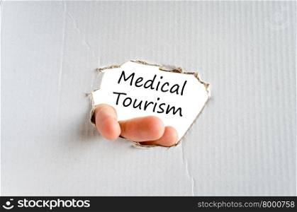 Medical tourism text concept isolated over white background