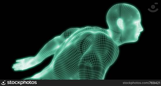 Medical Visualization of a Human Body in Motion. Medical Visualization