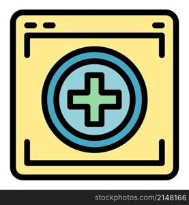 Medical webpage icon. Outline medical webpage vector icon color flat isolated. Medical webpage icon color outline vector