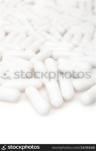 Medical White Capsule On White Background