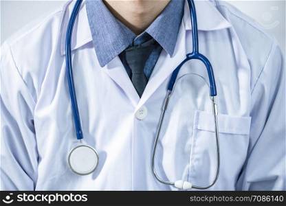Medical work clothes and heart stethoscope