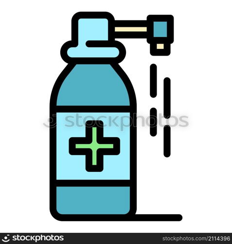 Medicinal spray icon. Outline medicinal spray vector icon color flat isolated. Medicinal spray icon color outline vector