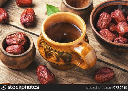 Medicinal tea from unabi or jujube.Herbal medicine.Chinese traditional medicine.. Healing tea from ziziphus