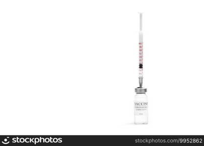 Medicine bottle with coronavirus vaccine covid-19. Medical glass vial and syringe for vaccination. liquid vaccine in laboratory, hospital or pharmacy concept isolated on white background.. Medicine bottle with coronavirus vaccine covid-19. Medical glass vial and syringe for vaccination. liquid vaccine in laboratory, hospital or pharmacy concept isolated on white background