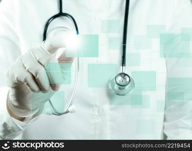 Medicine doctor working with modern computer interface