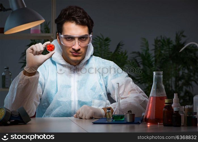Medicine drug researcher working in lab