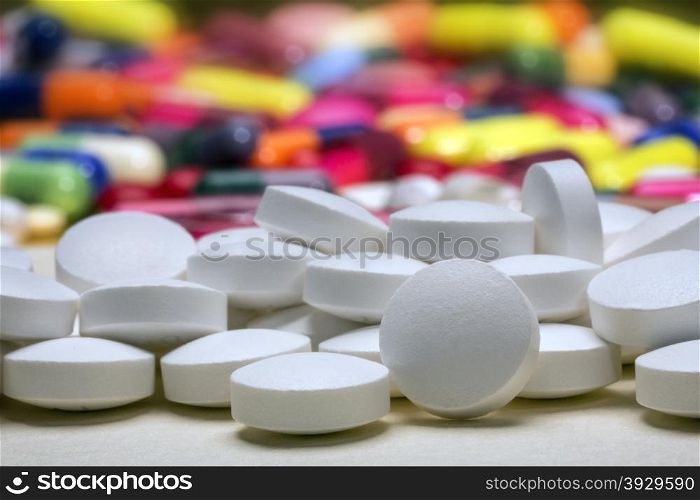 Medicine - pills and tablets used in the treatment of illness and disease.