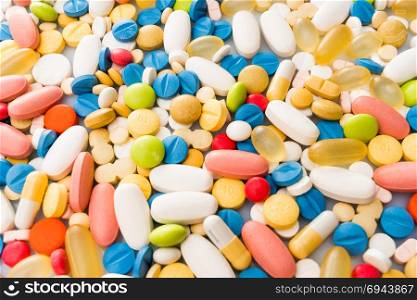 Medicine pills or capsules. pharmaceutical background
