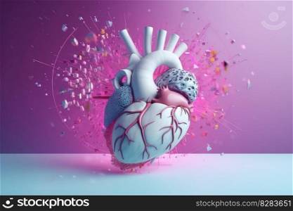 Medicine pulse heart 3d. Body health. Generate Ai. Medicine pulse heart 3d. Generate Ai