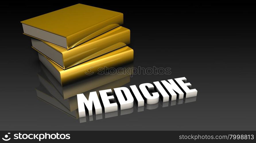 Medicine Subject with a Pile of Education Books. Medicine