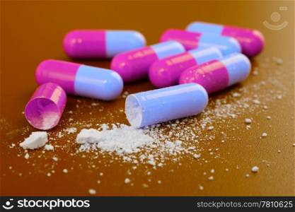 Medicines, antibiotic capsule;