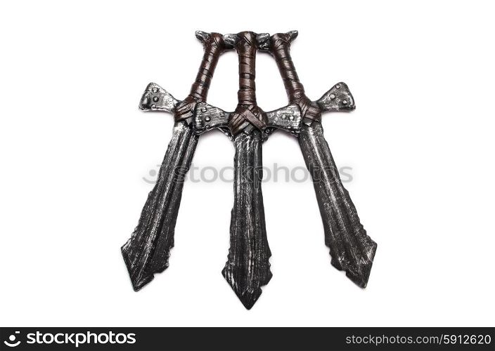 Medieaval swords isolated on the white