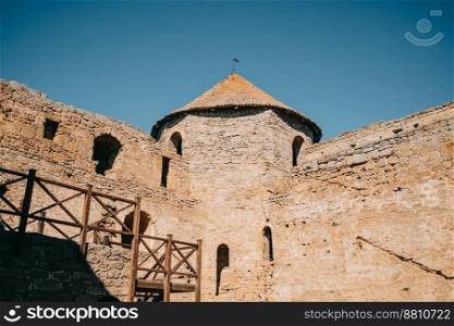 Medieval Akkerman fortress ( Belgorod-Dnestrovskaya fortress). Preserved ruins of an ancient building - Citadel on Ukrainian territory. Building Exterior, old architecture concept. High quality photo. Medieval Akkerman fortress ( Belgorod-Dnestrovskaya fortress). Preserved ruins of an ancient building - Citadel on Ukrainian territory.