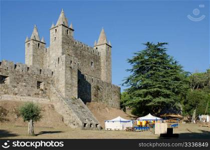 Medieval camp in front of Santa Maria da Feira castle, north of Portugal.