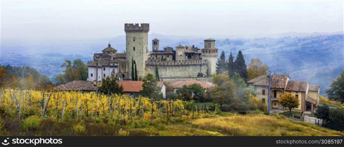 medieval castle and village (borgo) Vigoleno in emilia-romagna region of Italy