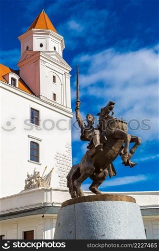 Medieval castle on a hill in a summer day in Bratislava, Slovakia