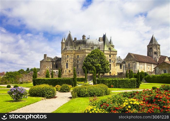 Medieval castles of France Jumilhac-le-grand with beautiful gardens. in Dordogne department