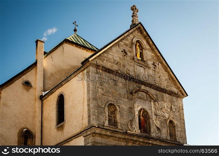 Medieval Church in the Center of Megeve, French Alps, France