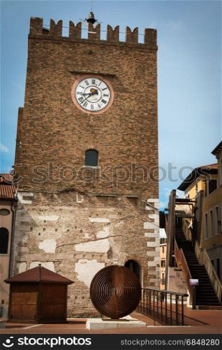 Medieval Clock Tower in Mestre near Venice - Italy