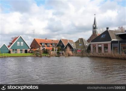 Medieval dutch village in the countryside from the Netherlands