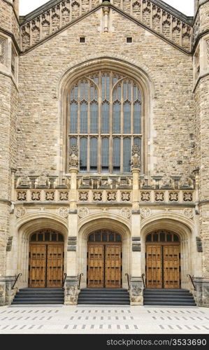 Medieval Gothic styled doors of Bonython Hall in Adelaide,Australia