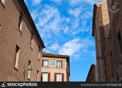 medieval houses of 15th-16th centuries in Ferrara, Italy