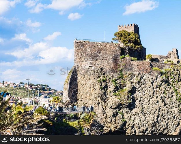 medieval Norman castle in Aci Castello village, Sicily, Italy