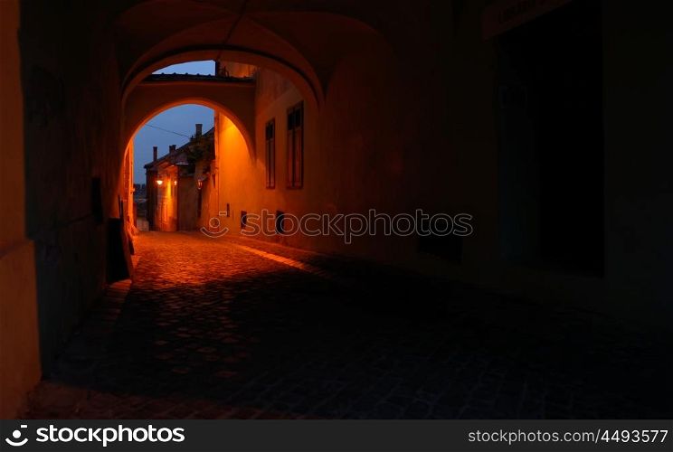 Medieval passage in Sibiu city - Romania
