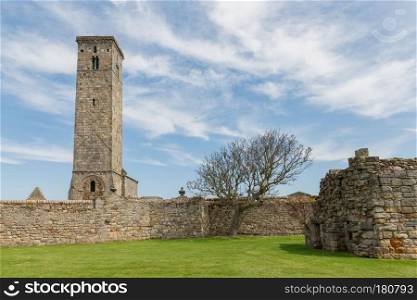 Medieval ruin with tower of St Andrews Cathedral ,Scotland. Medieval ruin with tower St Andrews Cathedral ,Scotland