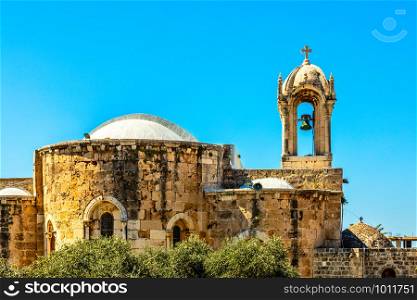 Medieval stone Church of St John the Baptist, Byblos, Jbeil, Lebano