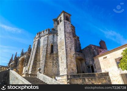 Medieval Templar castle in Tomar in a beautiful summer day, Portugal