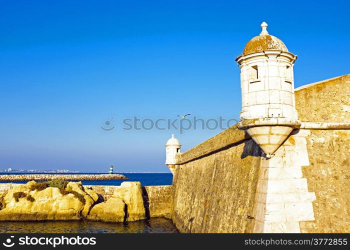 Medieval tower from Fortaleza da Ponta da Bandeira at Lagos