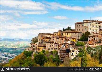 Medieval Town Todi over the Umbrian Valley, Italy